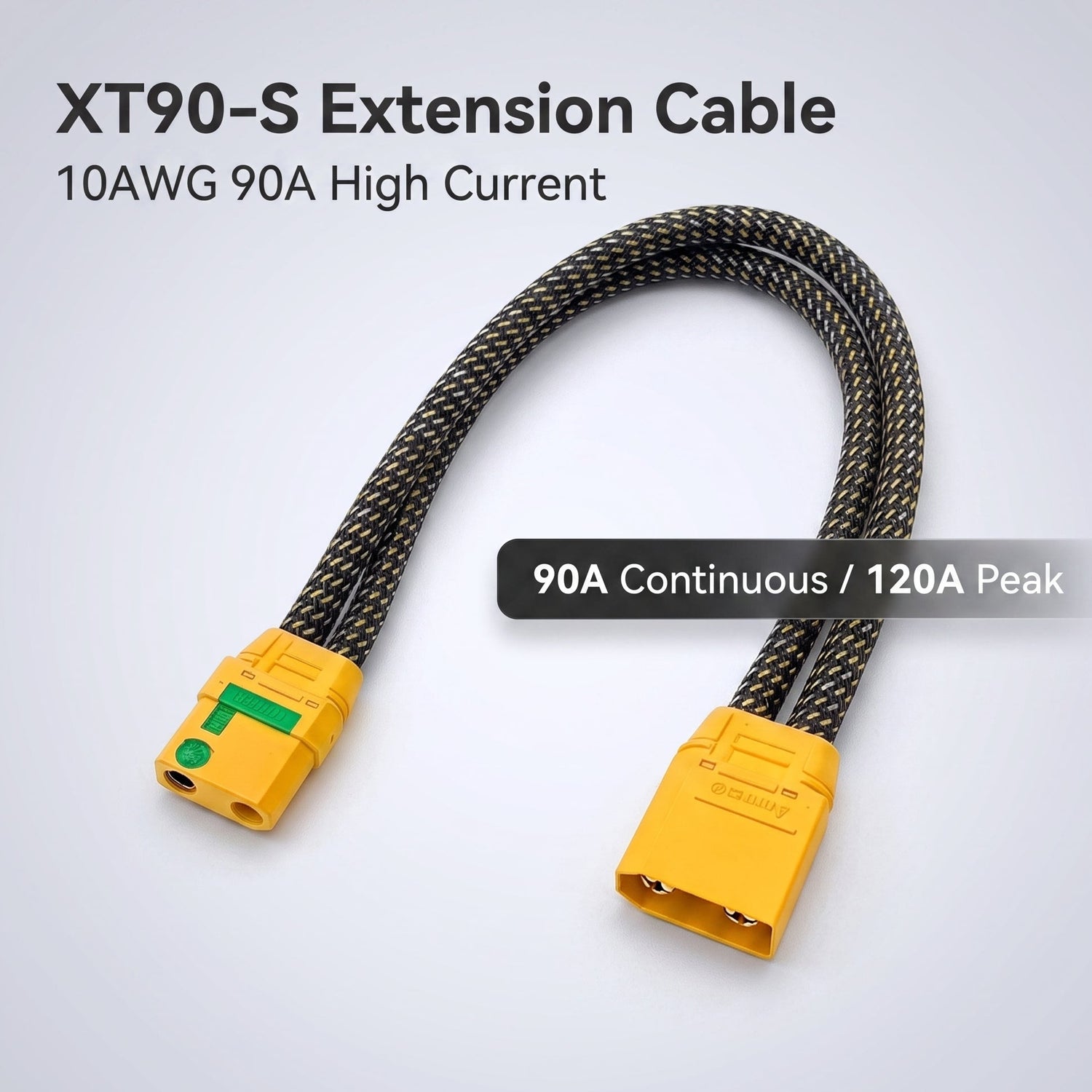 XT90-S Extension Cable 50cm 10AWG Silicone Wire 90A High Current Male to Female Connector for RC Car Truck Drone Battery ESC Charger
